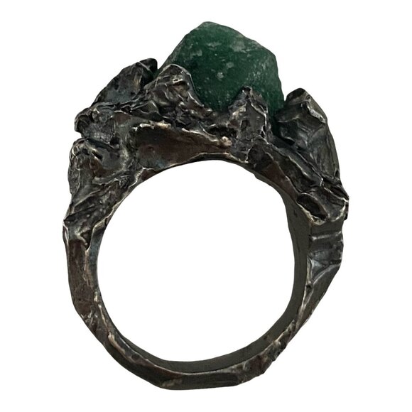 Ring Aventurine Size 7 Sterling Silver Rustic - Picture 12 of 16